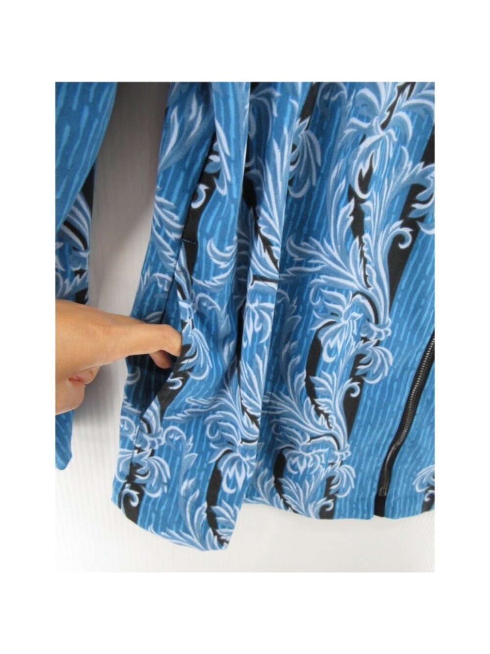 Bob Mackie Jacket Large Wearable Art Floral Full Zip Mandarin Collar - Picture 4 of 13